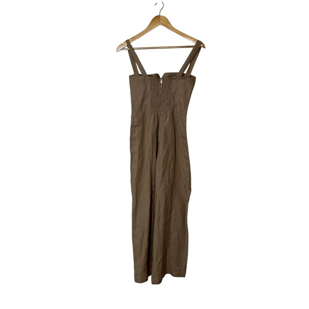 Reformation Torta Linen Jumpsuit in Sand Beige 33599 Size 0 Womens - Picture 8 of 13